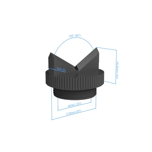 Koncov&yacute; stupeň V-Blok - nožov&yacute; - 120&deg;, bez kloubu, připojen&iacute; M24x1, 2 kusy fotografie produktu Back View L
