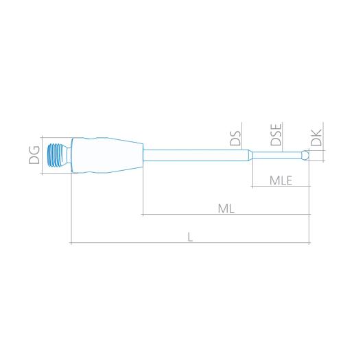 M3, Snímač osazený, rubínová kulička, dřík z tvrdokovu fotografie produktu