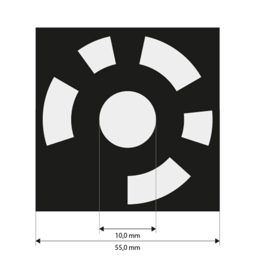 Referenčn&iacute; značky 10,0 mm, k&oacute;dovan&eacute; 8-427, b&iacute;l&eacute;, se středn&iacute; adhezn&iacute; silou fotografie produktu