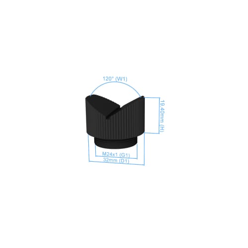 Koncov&yacute; stupeň V-Blok - 120&deg;, bez kloubu, připojen&iacute; M24x1 fotografie produktu Back View L