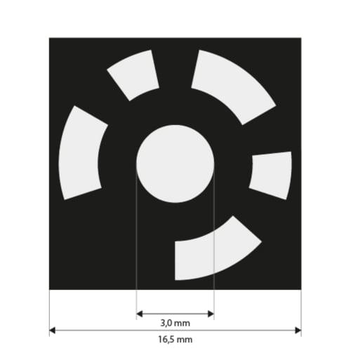 Referenčn&iacute; značky 3,0 mm, k&oacute;d 8 - 427, b&iacute;l&aacute;, středn&iacute; lepic&iacute; s&iacute;la fotografie produktu