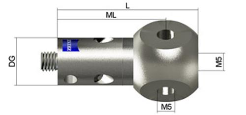 Rotary joint, M5 with 3 sided cube fotografie produktu