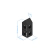 Delta-Blok 90&deg; - 25x25x62,5mm, AF25 fotografie produktu Back View S